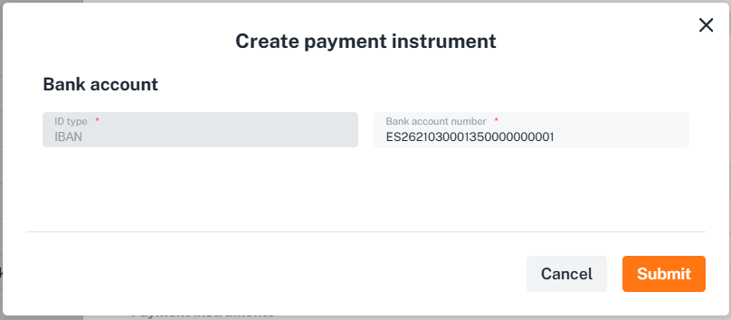 Create payment instrument in getpaid dashboard