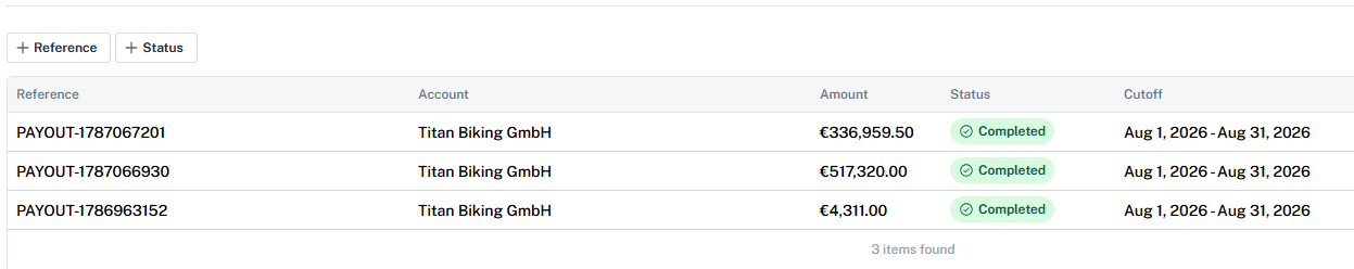 Payout cutoffs in the Getpaid Dashboard