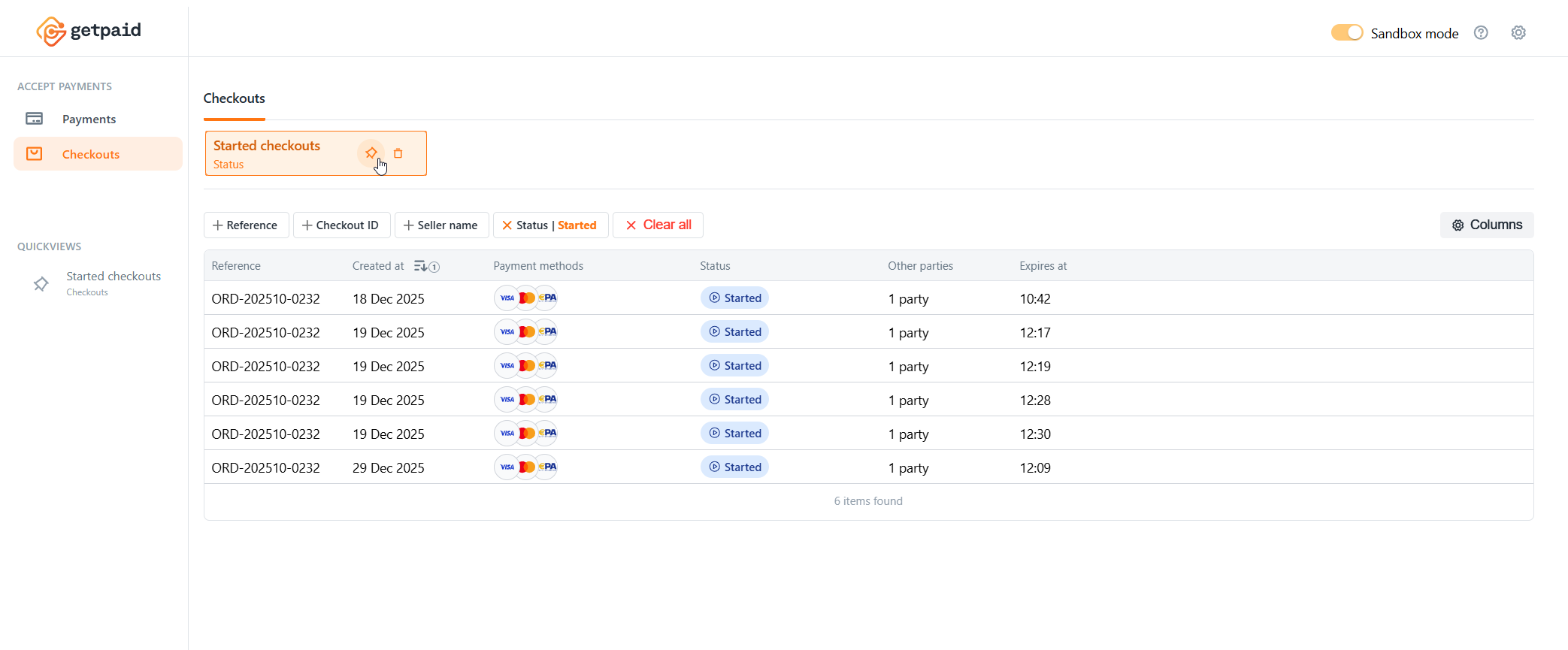 Pin a quick view to the sidebar